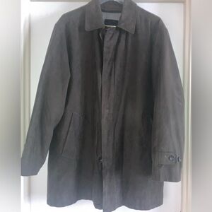 Bill Blass Dark Olive Faux Suede Jacket with Removable Lining.